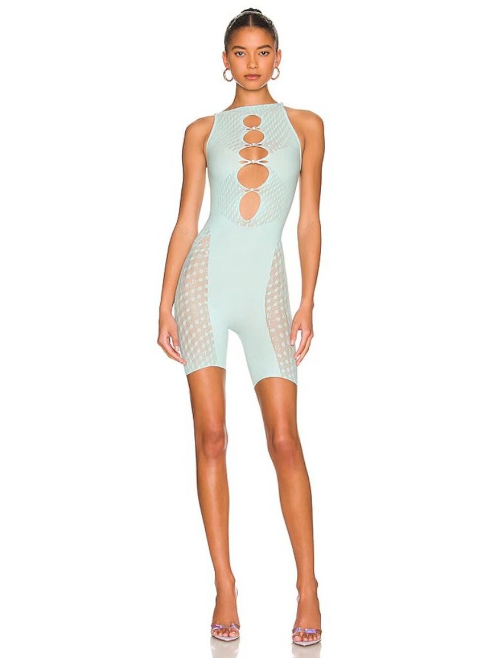 Poster Girl Jetta Romper in Soft Turquoise Blue